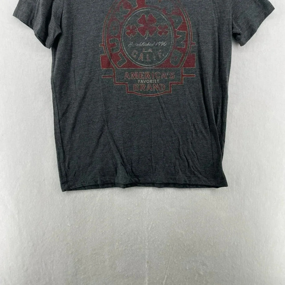 Lucky Brand T-Shirt Men Sz Medium Gray Red Logo Crew Neck Short Sleeve - Picture 7 of 11
